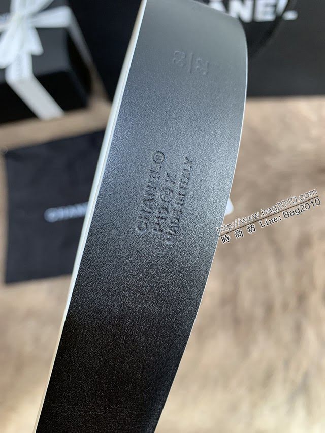 Chanel女士皮帶 香奈兒小香鑽圈雙面用小牛皮腰帶  jjp1168